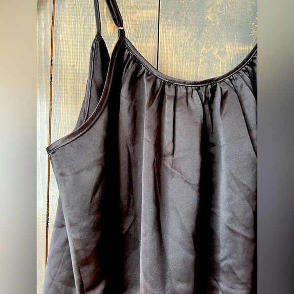 NWT Rachel‎ Zoe Black Satin Tank Top - Picture 2 of 5